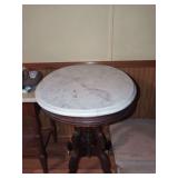 Oval Marble Top Pedestal Table