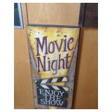 Movie Night Decorative Wall Sign by Kim Lewis
