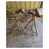 Pair of Adjustable Tripod Material Roller Stands