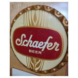 Schaefer Beer Metal Bottle Cap Sign