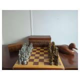 Anri Medieval Themed Chess Set with Board and Storage Containers