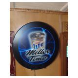 Miller Lite Miller Time Illuminated Circular Sign