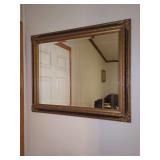 Rectangular Wall Mirror with Ornate Gilded and Black Crackle Finish Frame