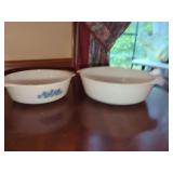 Fire-King Milk Glass Casserole Dishes, Set of Two