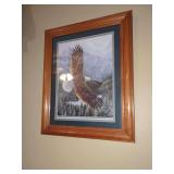 Framed Bald Eagle Print Signed Mara