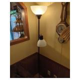 Dual-Light Floor Lamp with Frosted Glass Shades