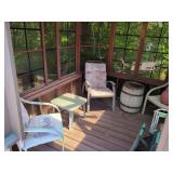 Three-Piece Patio Furniture Set with Floral Cushions