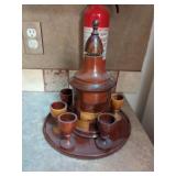 Wooden Decanter and Goblet Serving Set