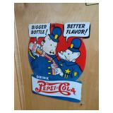 Pepsi-Cola Die-Cut Metal Sign