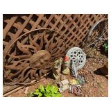 Assorted Garden Decor and Metalware Collection