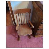 Spindle-Back Wooden Rocking Chair