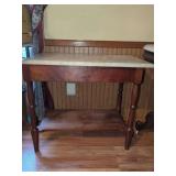 Marble Top Wash Stand with Lower Shelf