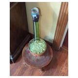 Glass Carboy with Shell Fill and Woven Base