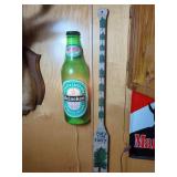 Heineken Beer Bottle Wall Light and Hand-Painted Wooden Paddle