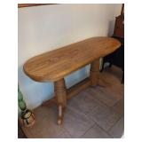Oak Trestle Base Console Table