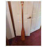 Single-Blade Wooden Canoe Paddle with Wall-Mount Hardware