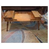 Wooden Coffee Table with Dual Hinged Storage Compartments