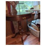Pedestal Drum Table with Single Drawer
