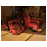 Set of Two Decorative Metal Pickup Truck Models