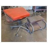 Shop Stool and Rolling Mechanic Creeper Seat