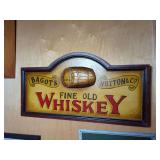 Bagots Hutton & Co Fine Old Whiskey Painted Wood Sign