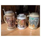 Three Decorative Beer Steins