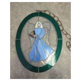 Stained Glass Angel Suncatcher with Metal Chain