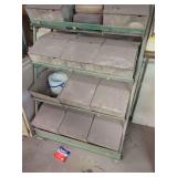 Industrial Metal Storage Bin Unit with Assorted Shop Supplies