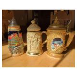 Three Decorative Ceramic Steins