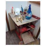 Coca-Cola Branded Three-Tier Display Stand with Assorted Tools and Supplies