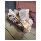 Wrought Iron Firewood Rack with Leaf Motif