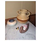 Assorted Ceramic Decorative Items, Set of Three