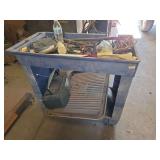 Rubbermaid 4500 Utility Cart with Assorted Hardware and Electronics