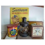 Advertising Tins, Metal Sign, and Lantern