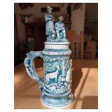Ceramic Beer Stein with Figural Lid