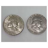 1951 and 1955 Franklin Half Dollars
