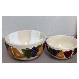 Celebrating Home Stoneware Collection Fruit Motif Bowls, Set of Two