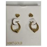 10KT Gold Heart Earring Set