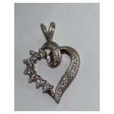 925 Sterling Silver Heart Pendant with Cubic Zirconia