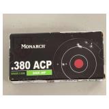 Monarch .380 ACP 94 Grain JHP Ammunition