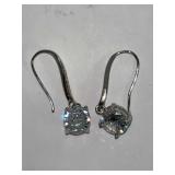925 Sterling Silver White Frost Cubic Zirconia Dangle Earrings