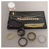 Costume Jewelry Grouping with Necklaces, Bracelets, and Hagerty Jewel Clean