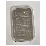 Johnson Matthey 1 Ounce Troy .999 Fine Silver Bar