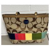 Coach Signature Stripe Tote Bag