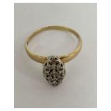 10KT Gold Marquise Cluster Ring