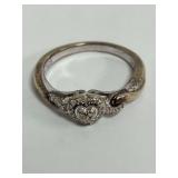 Heart-Shaped Cluster Ring in 925 Sterling Silver