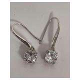 Sterling Silver Cubic Zirconia Drop Earrings