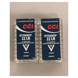 Two Boxes of CCI Stinger 22 Long Rifle Ammunition