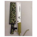 Stainless Steel Machete With 13 Inch Blade and Camouflage Sheath