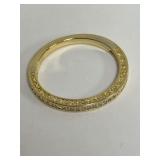 Gold-Tone Sterling Silver Engraved Band Ring Size 7.5